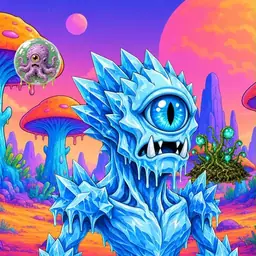 Oozlings #7662, Ice Cyclops · Mushroom Desert