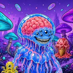 Oozlings #7667, Mutated Jellyfish Brain · Fungus Forest