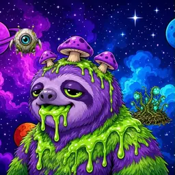 Oozlings #767, Slime Sloth · Void Nebula