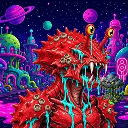 Oozlings #7676, Crab · Neon City