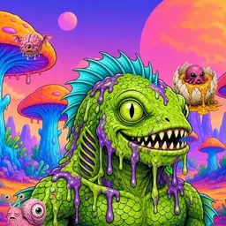 Oozlings #7678, Swamp Fish · Mushroom Desert