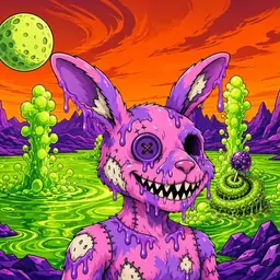 Oozlings #768, Zombie Bunny · Acid Lake