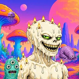 Oozlings #7681, Candle Wax · Mushroom Desert