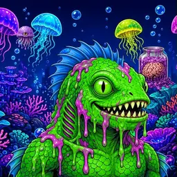 Oozlings #7684, Mutated Swamp Fish · Glow Reef