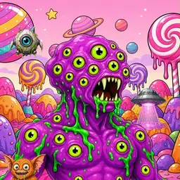 Oozlings #7688, Mutated Eyeball Cluster · Candy Planet