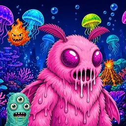Oozlings #7691, Mutant Moth · Glow Reef