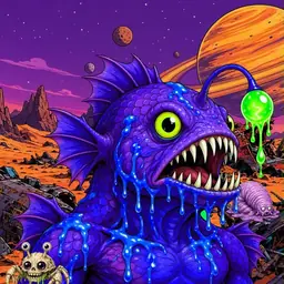 Oozlings #77, Mutated Anglerfish · Ship Junkyard