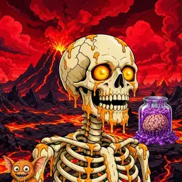 Oozlings #7703, Skull · Lava Fields