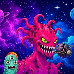 Oozlings #7709, Mutated Squid · Void Nebula