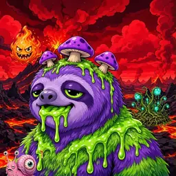 Oozlings #771, Slime Sloth · Lava Fields