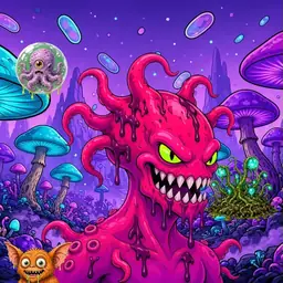 Oozlings #7710, Mutated Squid · Fungus Forest