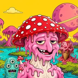 Oozlings #7712, Mushroom Head · Turquoise Swamp