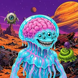 Oozlings #7713, Jellyfish Brain · Ship Junkyard