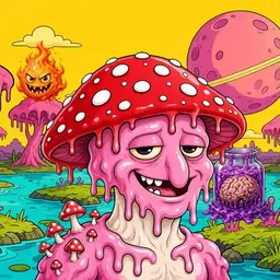 Oozlings #7716, Mushroom Head · Turquoise Swamp