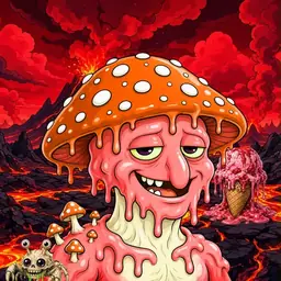 Oozlings #7720, Mutated Mushroom Head · Lava Fields