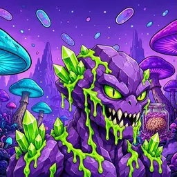 Oozlings #7725, Crystal Rock · Fungus Forest