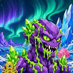 Oozlings #7727, Crystal Rock · Aurora Ice