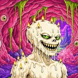 Oozlings #7729, Candle Wax · Flesh Cave