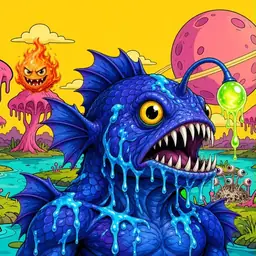 Oozlings #7731, Anglerfish · Turquoise Swamp