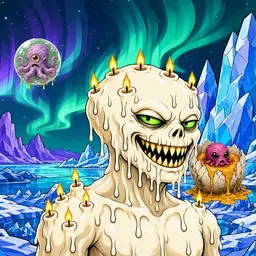 Oozlings #7734, Candle Wax · Aurora Ice