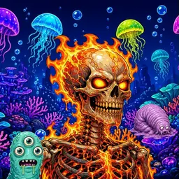 Oozlings #7740, Fire Skull · Glow Reef