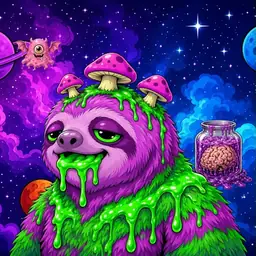 Oozlings #7742, Mutated Slime Sloth · Void Nebula