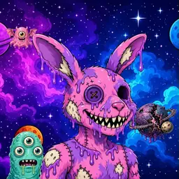 Oozlings #7745, Zombie Bunny · Void Nebula
