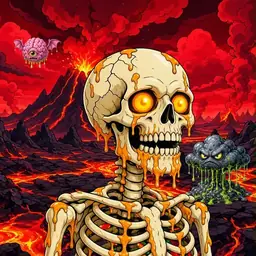 Oozlings #7755, Skull · Lava Fields