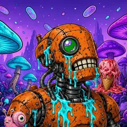 Oozlings #7756, Rusty Robot · Fungus Forest