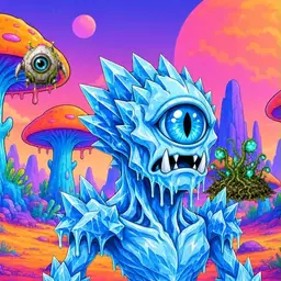 Oozlings #7766, Ice Cyclops · Mushroom Desert