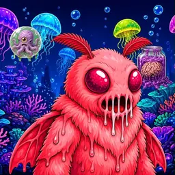 Oozlings #7776, Mutated Mutant Moth · Glow Reef