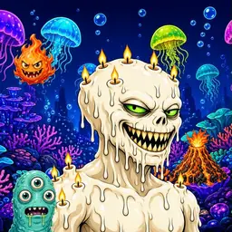 Oozlings #7780, Candle Wax · Glow Reef