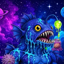Oozlings #7783, Anglerfish · Void Nebula