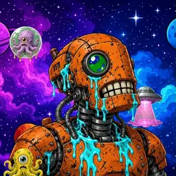 Oozlings #7789, Rusty Robot · Void Nebula