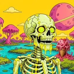 Oozlings #779, Mutated Skull · Turquoise Swamp