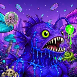 Oozlings #7790, Mutated Anglerfish · Fungus Forest