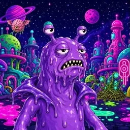 Oozlings #7795, Slug · Neon City