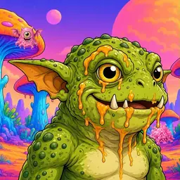 Oozlings #7801, Toad Goblin · Mushroom Desert