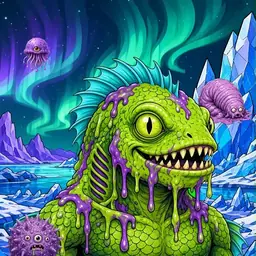 Oozlings #7808, Swamp Fish · Aurora Ice