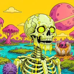 Oozlings #7811, Mutated Skull · Turquoise Swamp