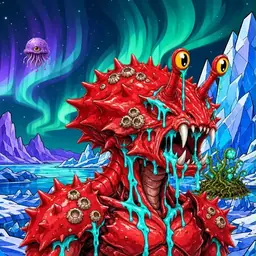 Oozlings #7816, Crab · Aurora Ice