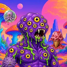 Oozlings #7817, Eyeball Cluster · Mushroom Desert