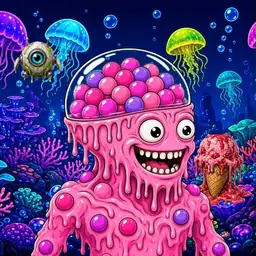 Oozlings #7820, Gumball Brain · Glow Reef
