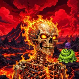 Oozlings #7821, Fire Skull · Lava Fields