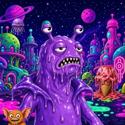 Oozlings #7828, Slug · Neon City