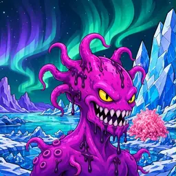 Oozlings #7829, Squid · Aurora Ice