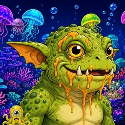 Oozlings #783, Toad Goblin · Glow Reef