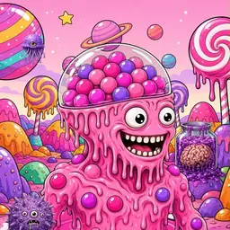 Oozlings #7839, Gumball Brain · Candy Planet