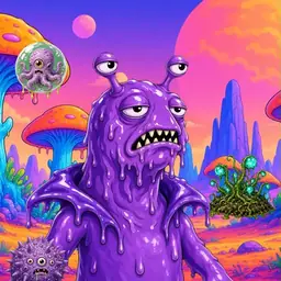 Oozlings #7844, Slug · Mushroom Desert