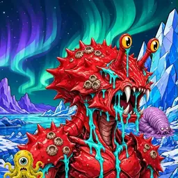 Oozlings #7846, Crab · Aurora Ice